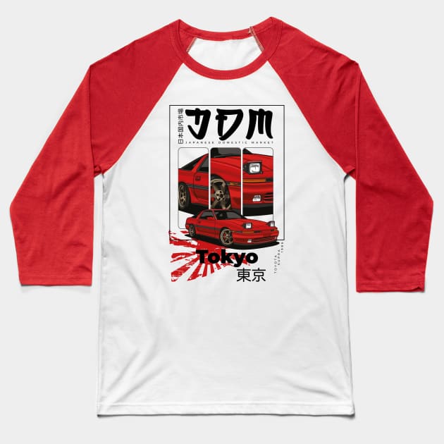 JDM Toyota Supra 1986 Baseball T-Shirt by funkymonkeytees